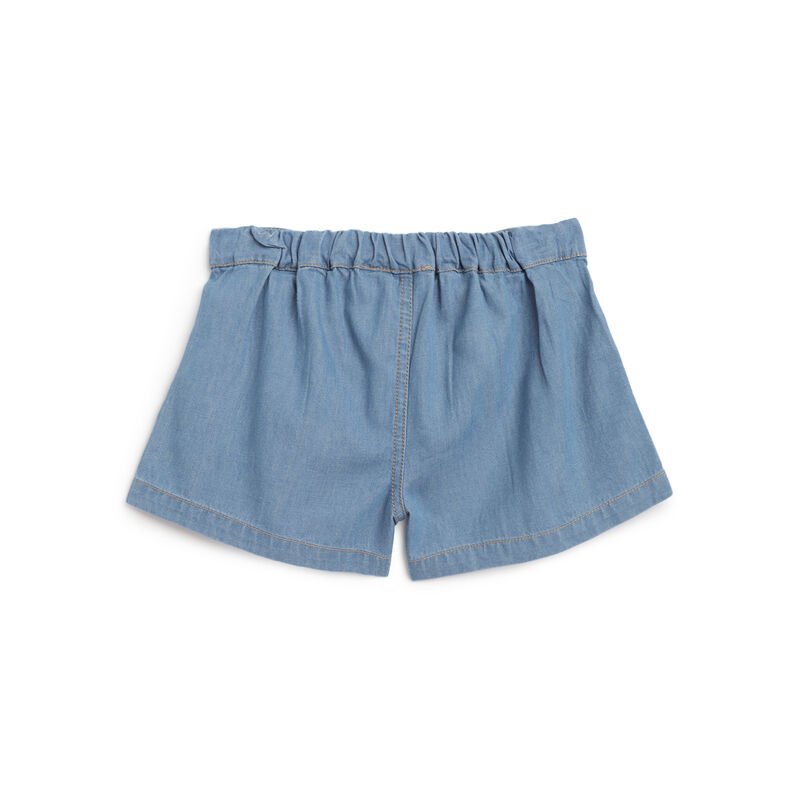 Girls Medium Light Blue Solid Shorts image number 1